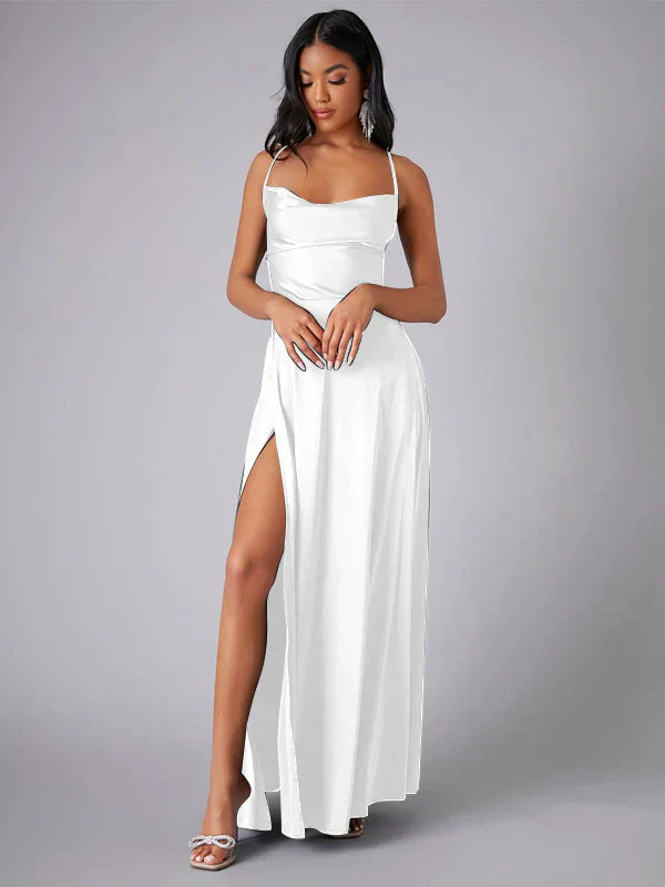 Bella | Satin Split Evening Maxi Dress