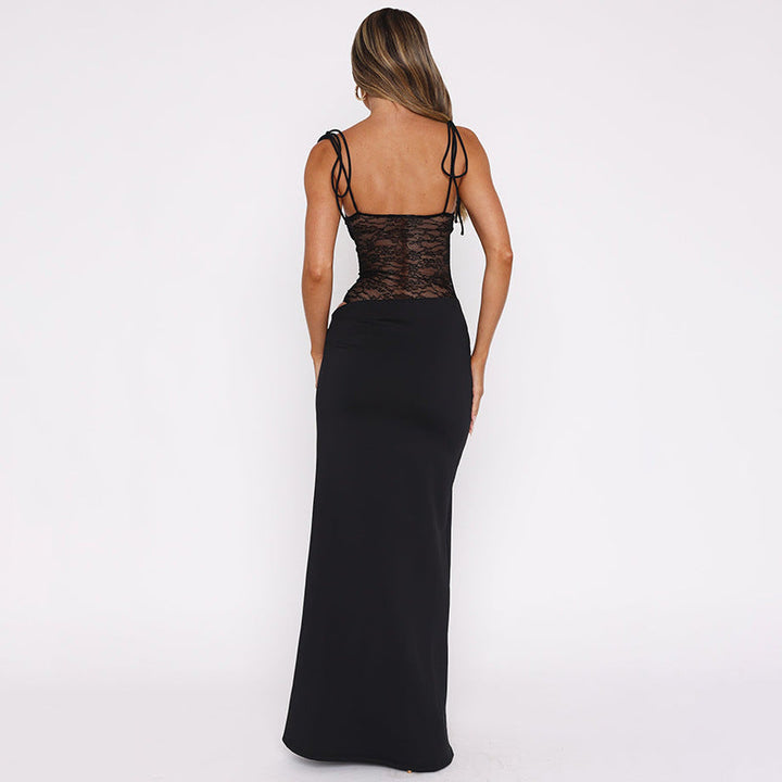 Layla | Elegant Lace Waist Maxi Dress