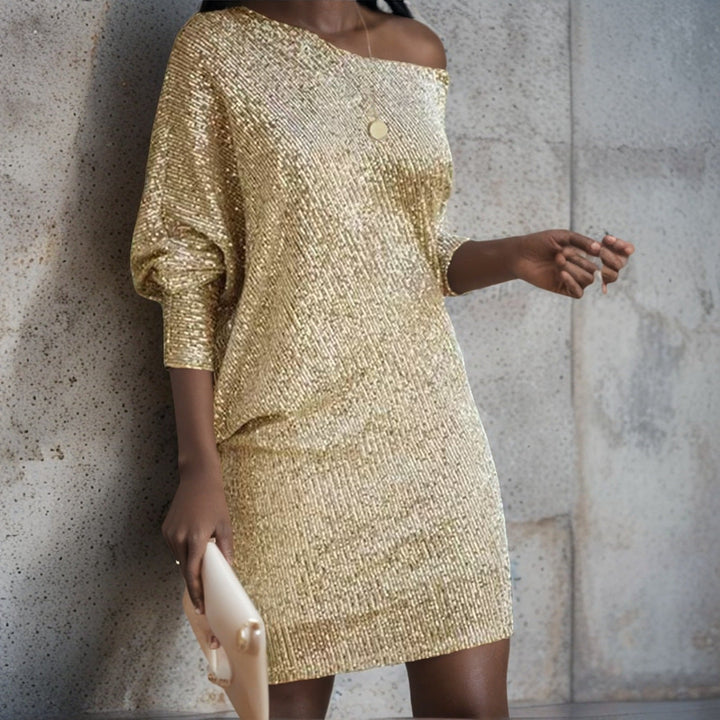 Nina | Glamorous Off-Shoulder Sequin Mini Cocktail Dress