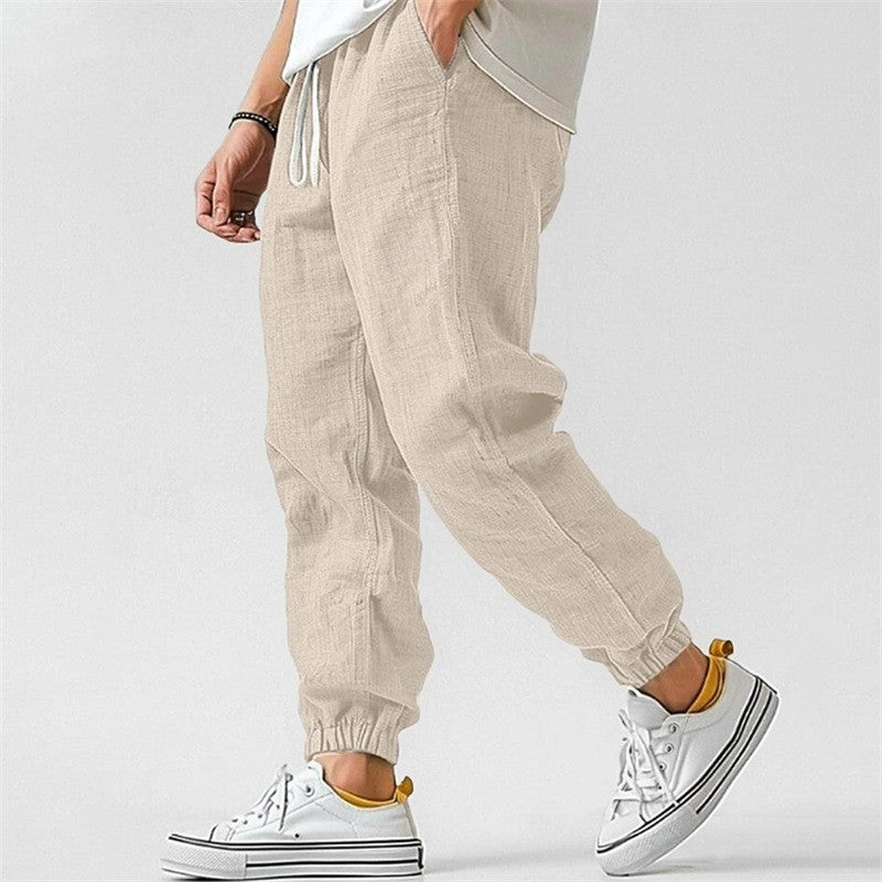 Relaxed Fit Linen Jogger Pants