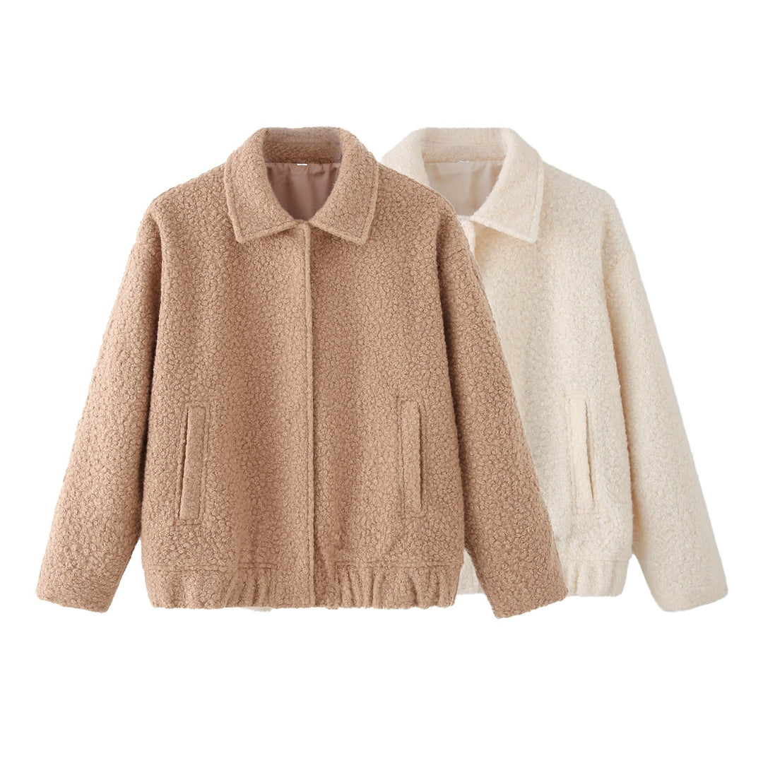 Women's Teddy Fleece Jacket with Elastic Hem