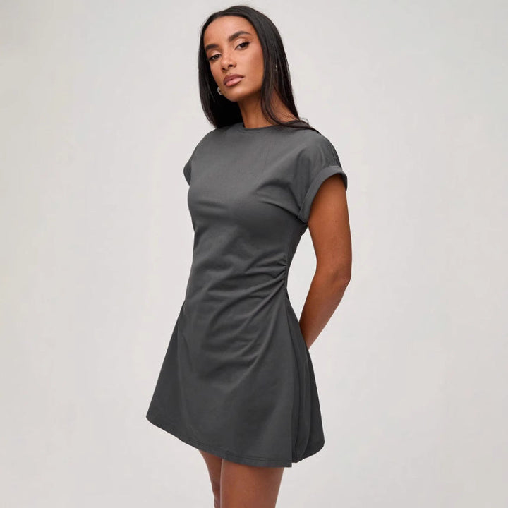 Alessia | Relaxed Short Sleeve Mini Dress