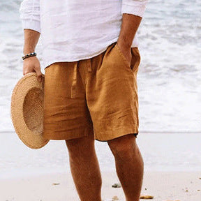 Men's Casual Beach Linen Shorts
