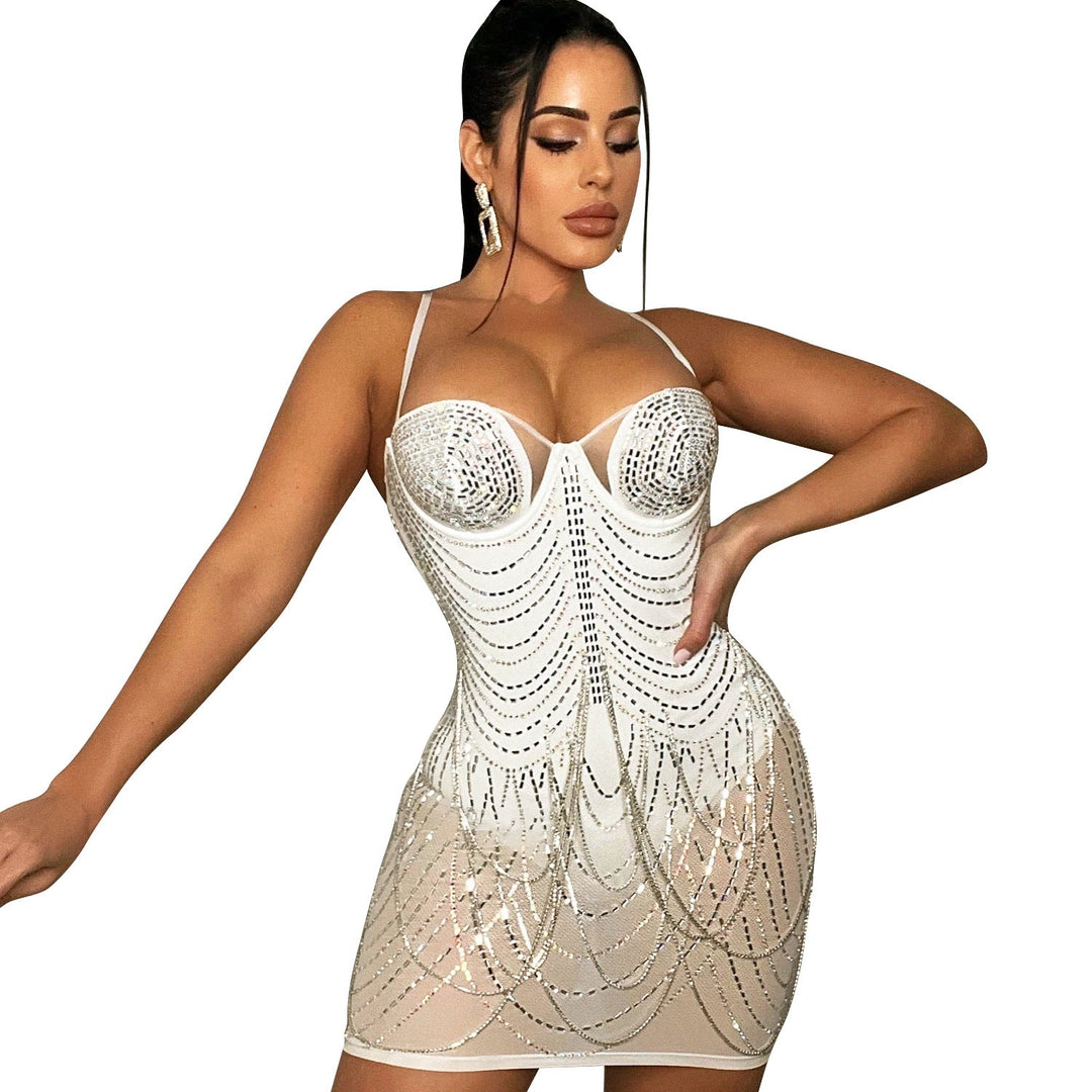 Amelia | Rhinestone Fringe Mini Cocktail Dress