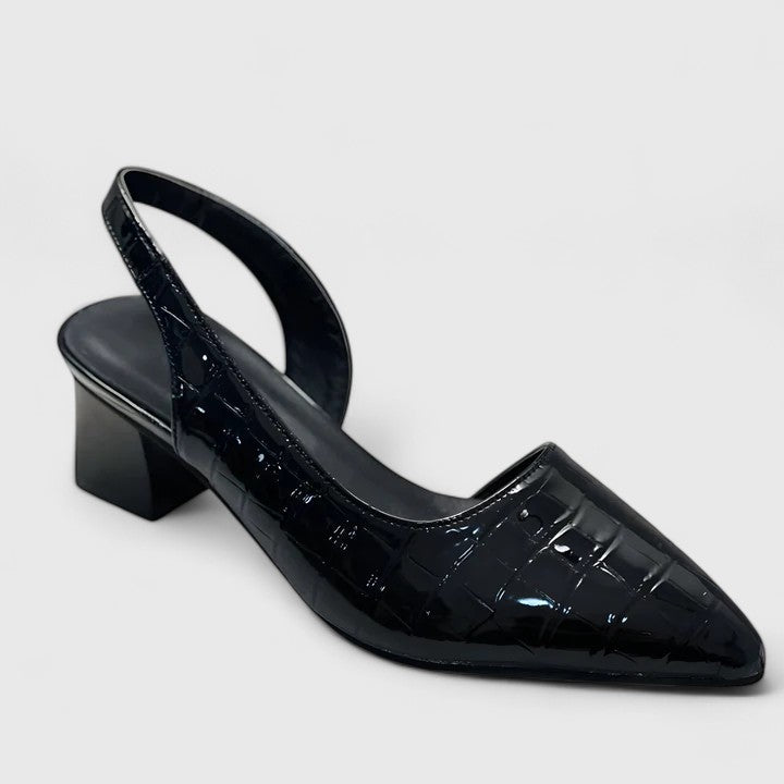 Womens Croc Embossed Slingback Pumps