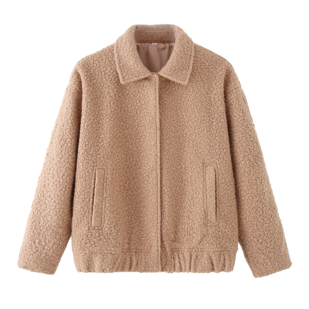 Women's Teddy Fleece Jacket with Elastic Hem