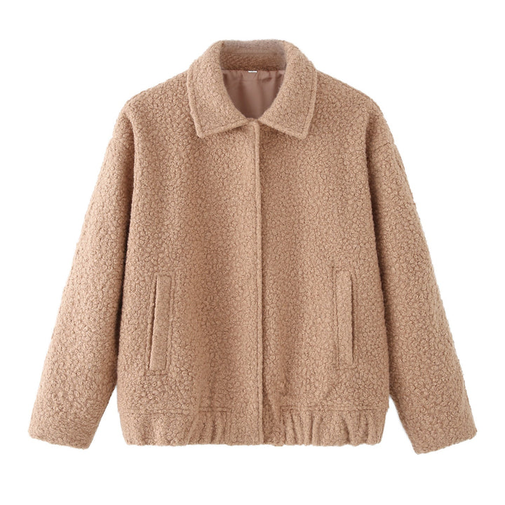 Women's Teddy Fleece Jacket with Elastic Hem