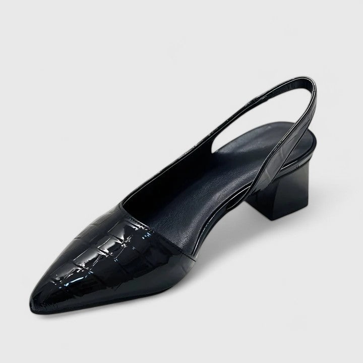 Womens Croc Embossed Slingback Pumps