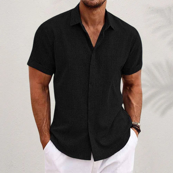 Men's Short-Sleeve Linen Shirt in Regular Fit