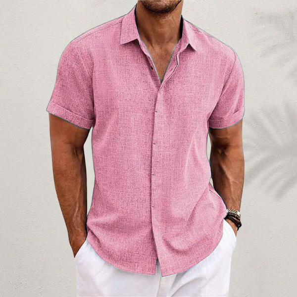 Men's Short-Sleeve Linen Shirt in Regular Fit