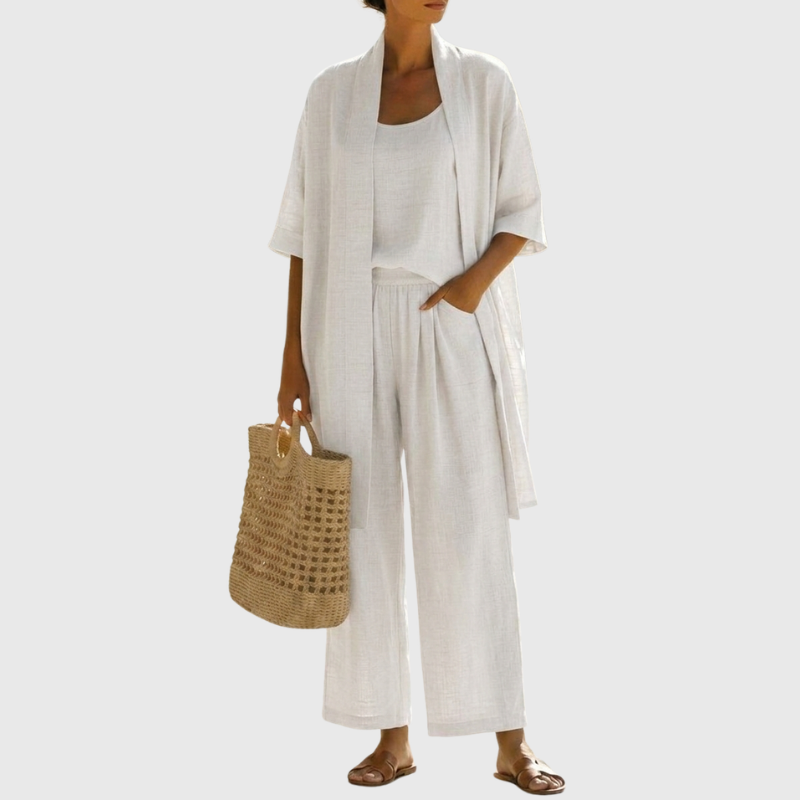 Women's Summer Linen Three Piece Set