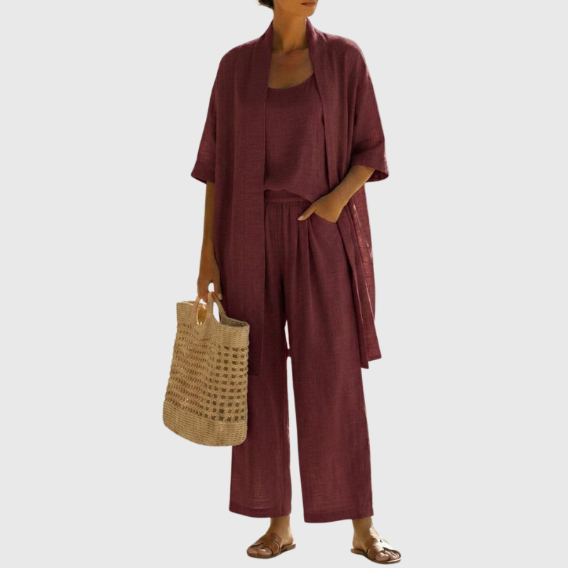 Women's Summer Linen Three Piece Set