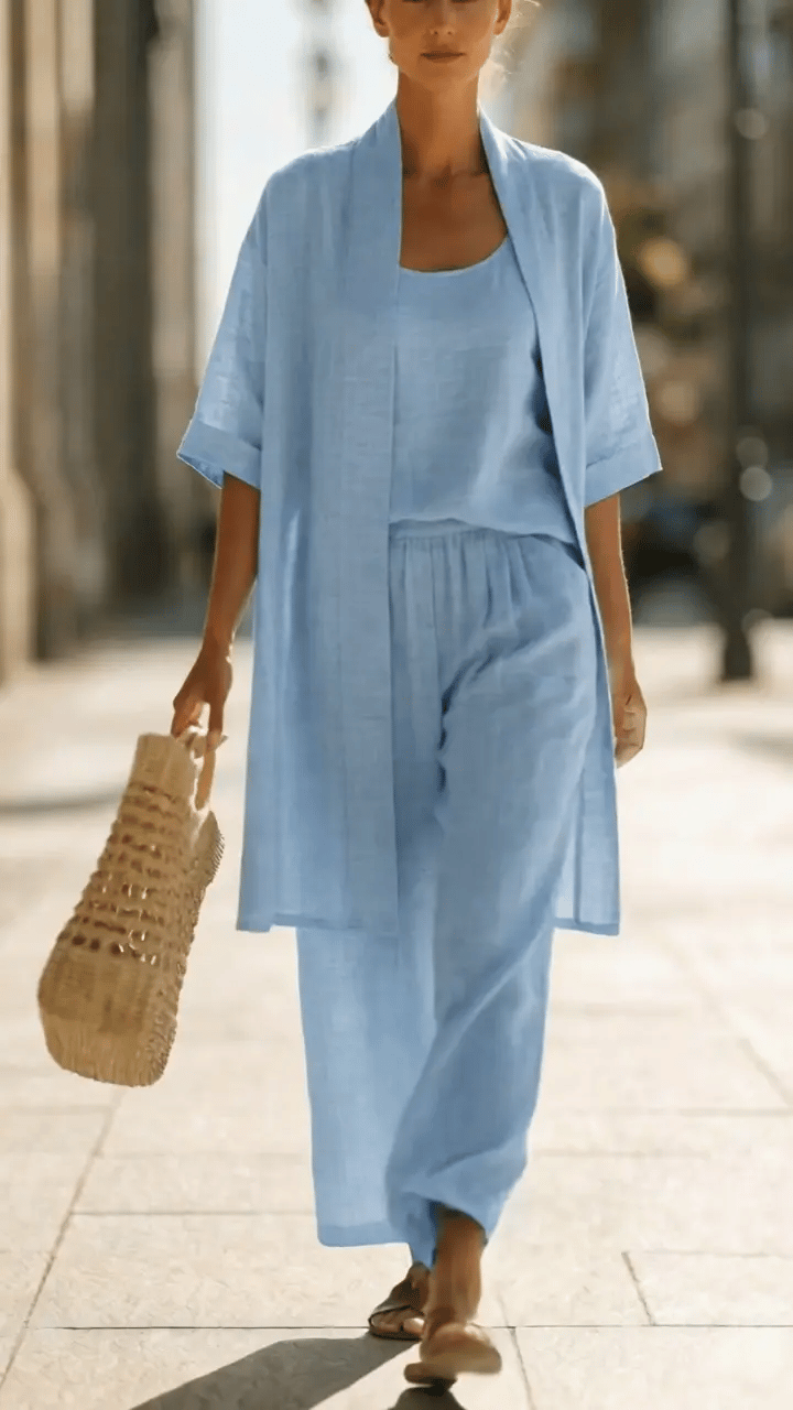 Women's Summer Linen Three Piece Set