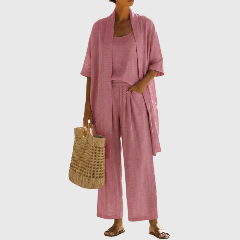 Women's Summer Linen Three Piece Set