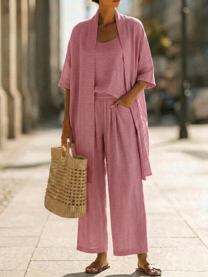 Women's Summer Linen Three Piece Set