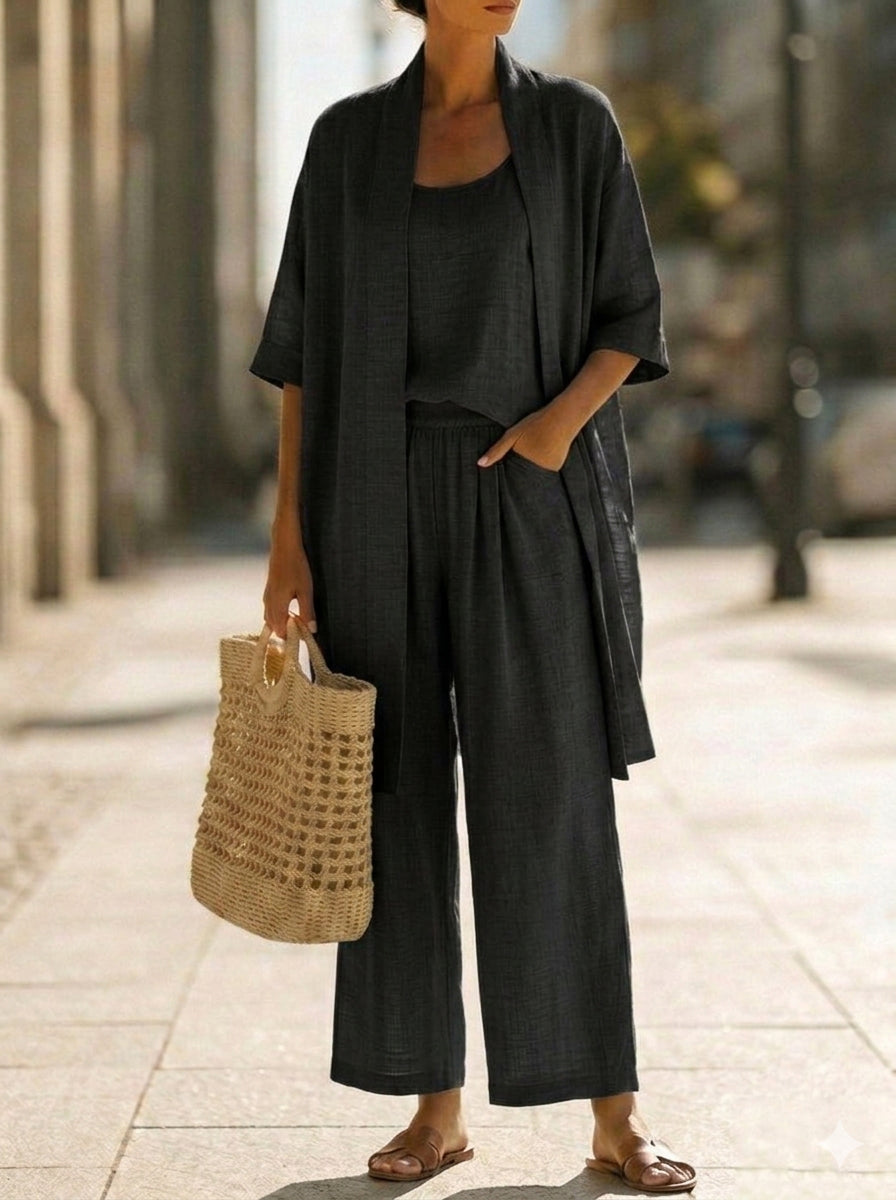 Women's Summer Linen Three Piece Set