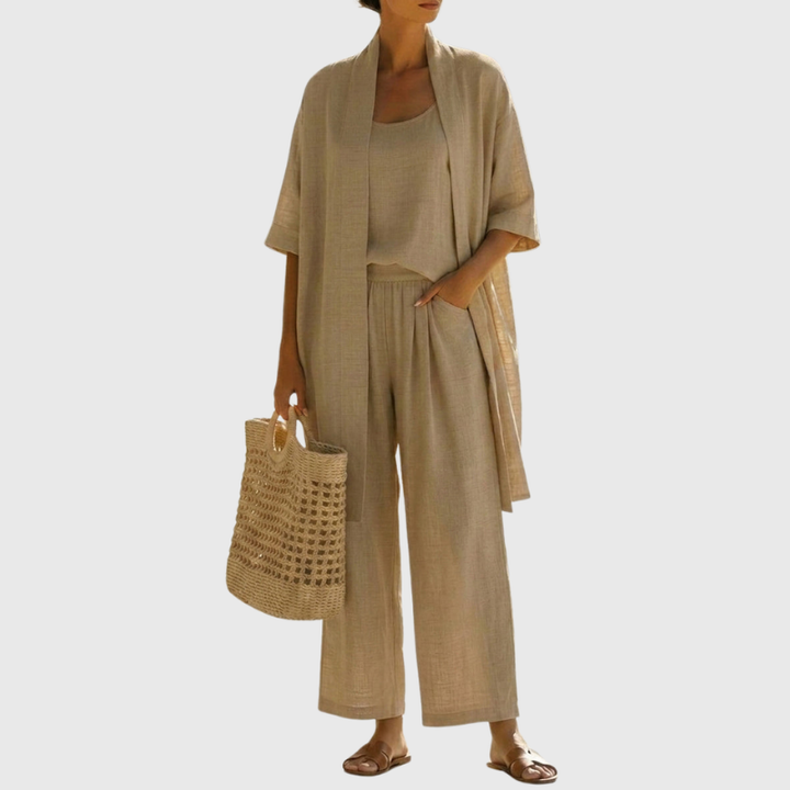 Women's Summer Linen Three Piece Set