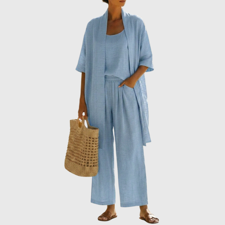 Women's Summer Linen Three Piece Set