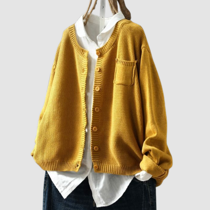 Maeva | Textured Button Front Knit Cardigan