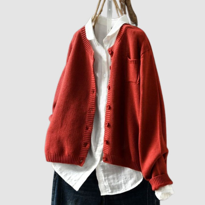 Maeva | Textured Button Front Knit Cardigan