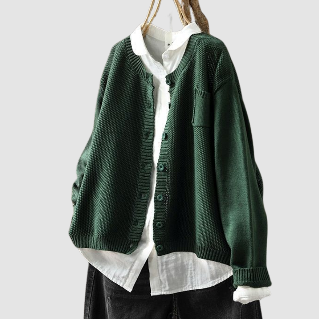 Maeva | Textured Button Front Knit Cardigan