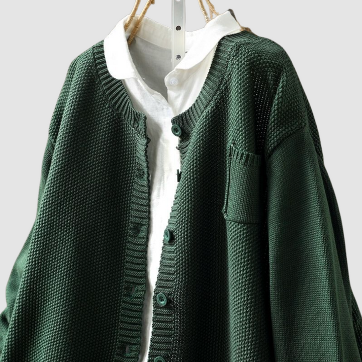 Maeva | Textured Button Front Knit Cardigan
