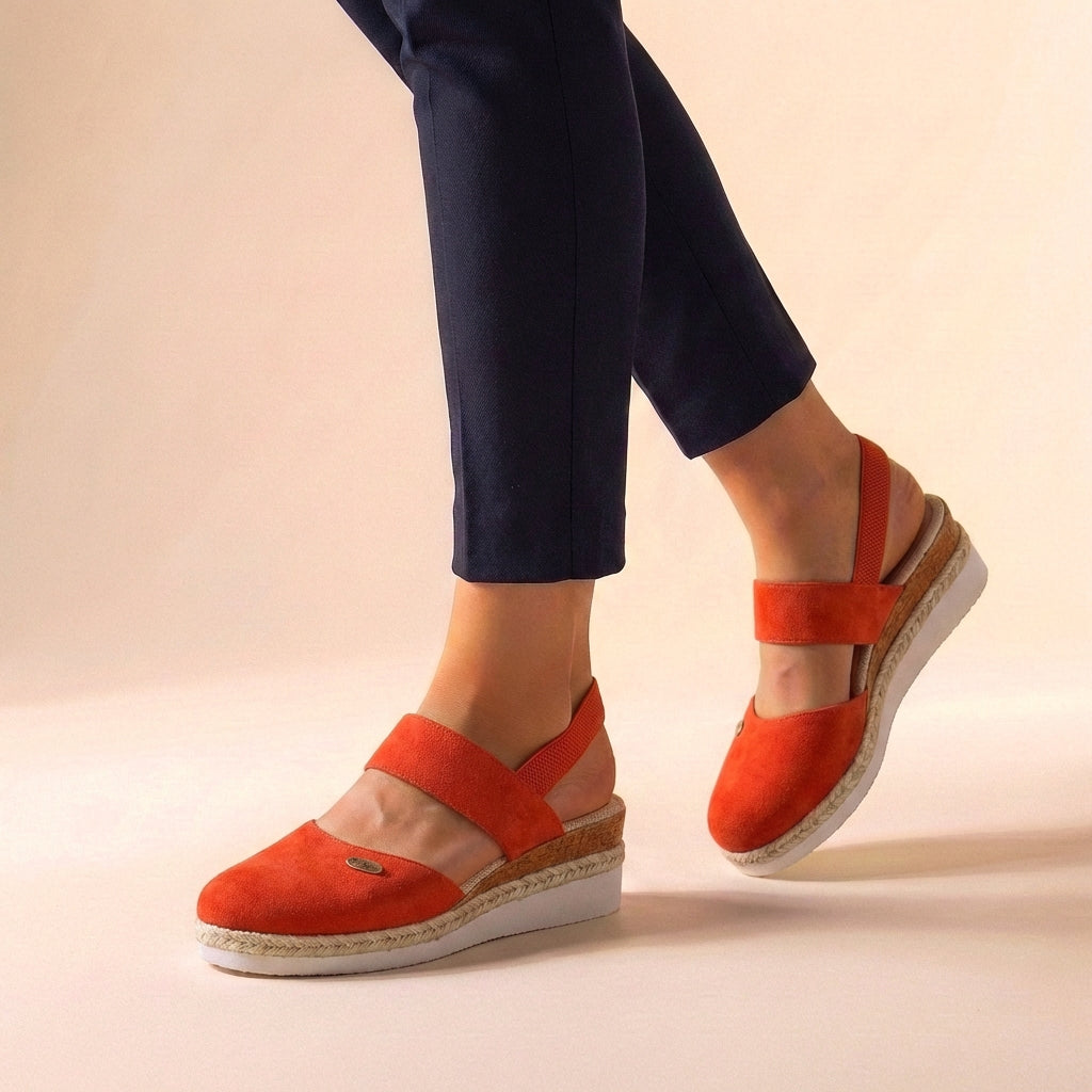 Women's Suede Espadrille Wedge Sandals