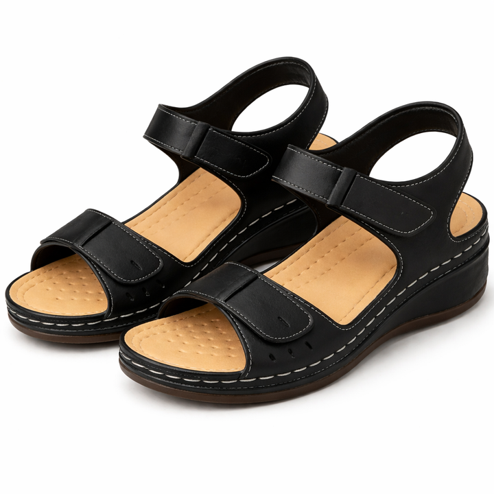 Women's Orthopedic Wedge Sandals with Ring Buckles