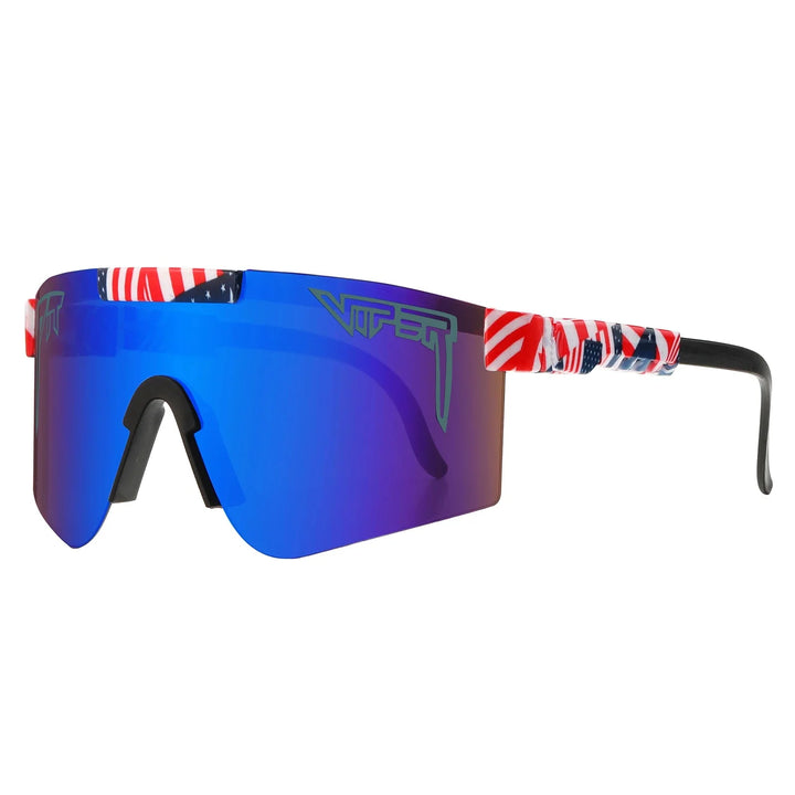 Sport Shield Sunglasses with Mirrored Lens