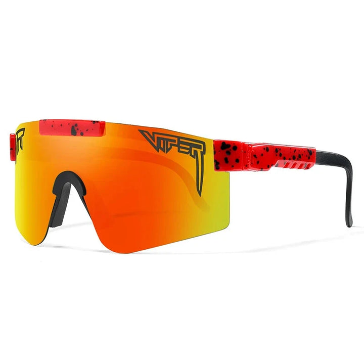 Sport Shield Sunglasses with Mirrored Lens