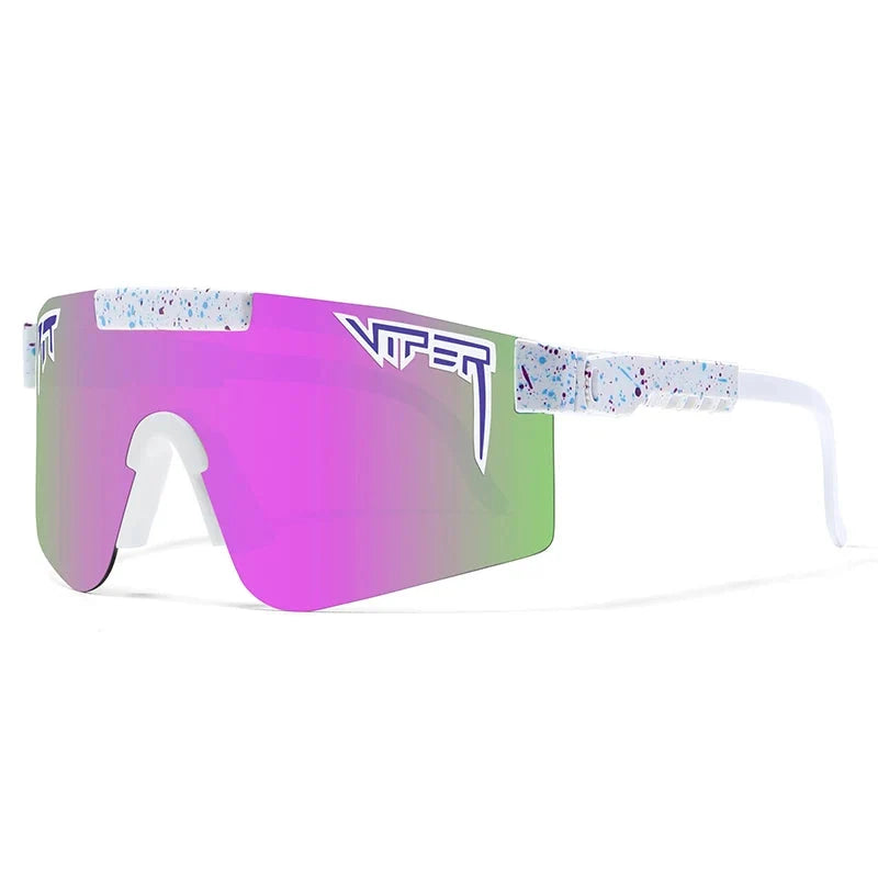 Sport Shield Sunglasses with Mirrored Lens