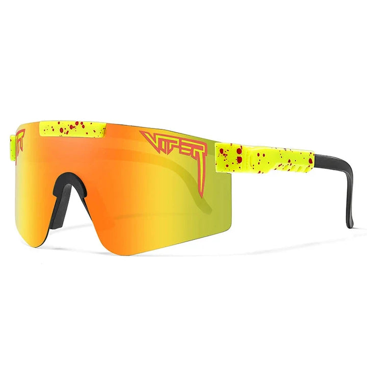 Sport Shield Sunglasses with Mirrored Lens