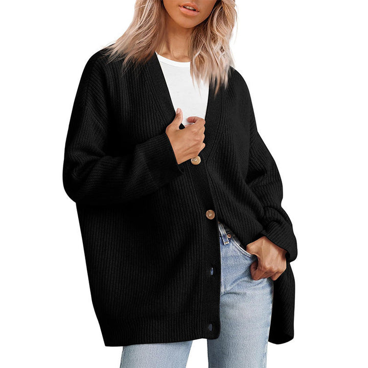 Oversized V Neck Knit Cardigan