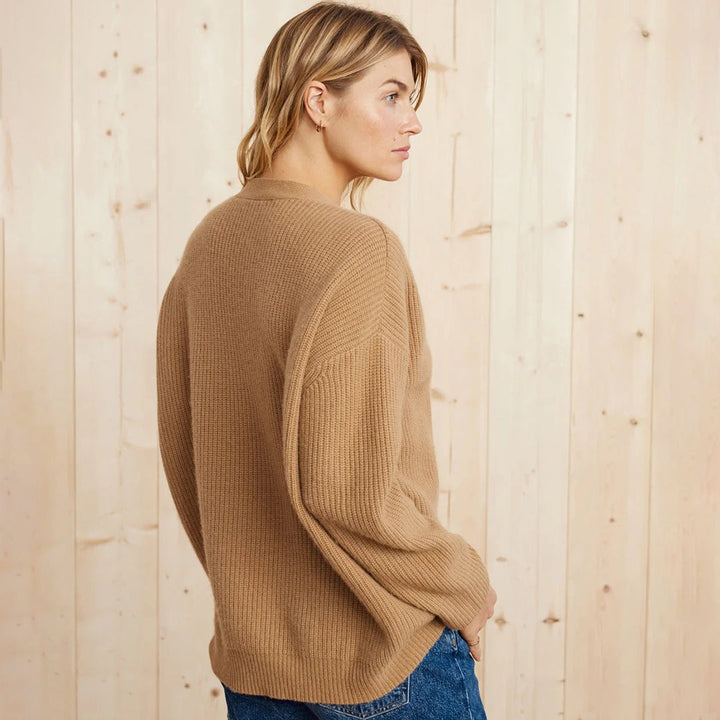 Oversized V Neck Knit Cardigan