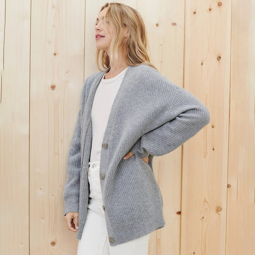 Oversized V Neck Knit Cardigan