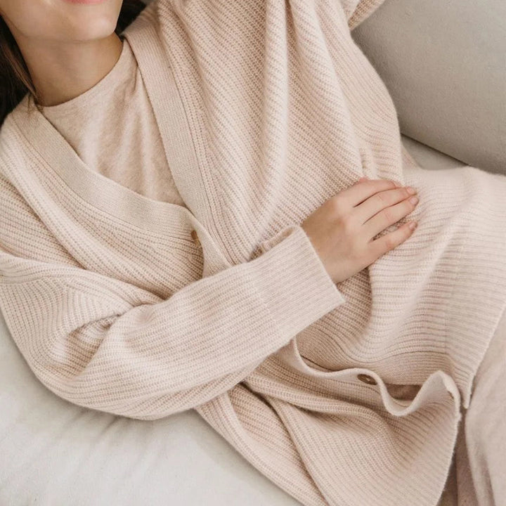Oversized V Neck Knit Cardigan