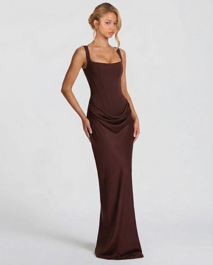 Satin Wedding Guest Maxi Dress
