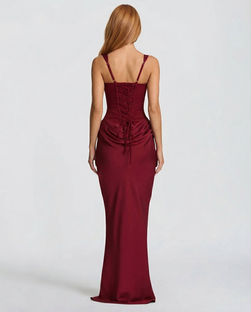 Satin Wedding Guest Maxi Dress