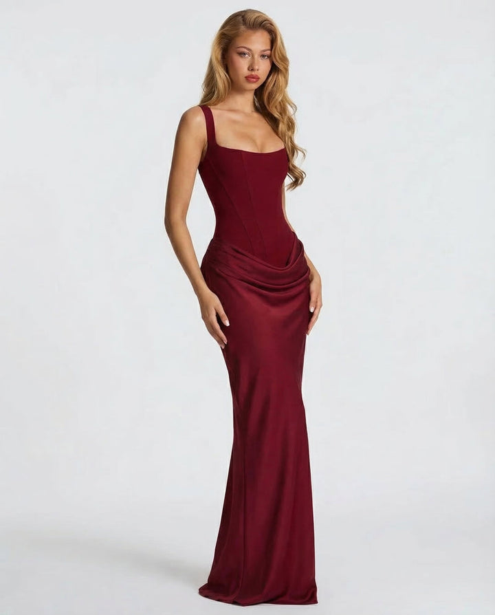 Satin Wedding Guest Maxi Dress
