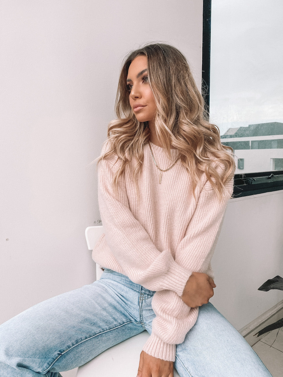 Classic Crew Neck Knit Sweater for Women