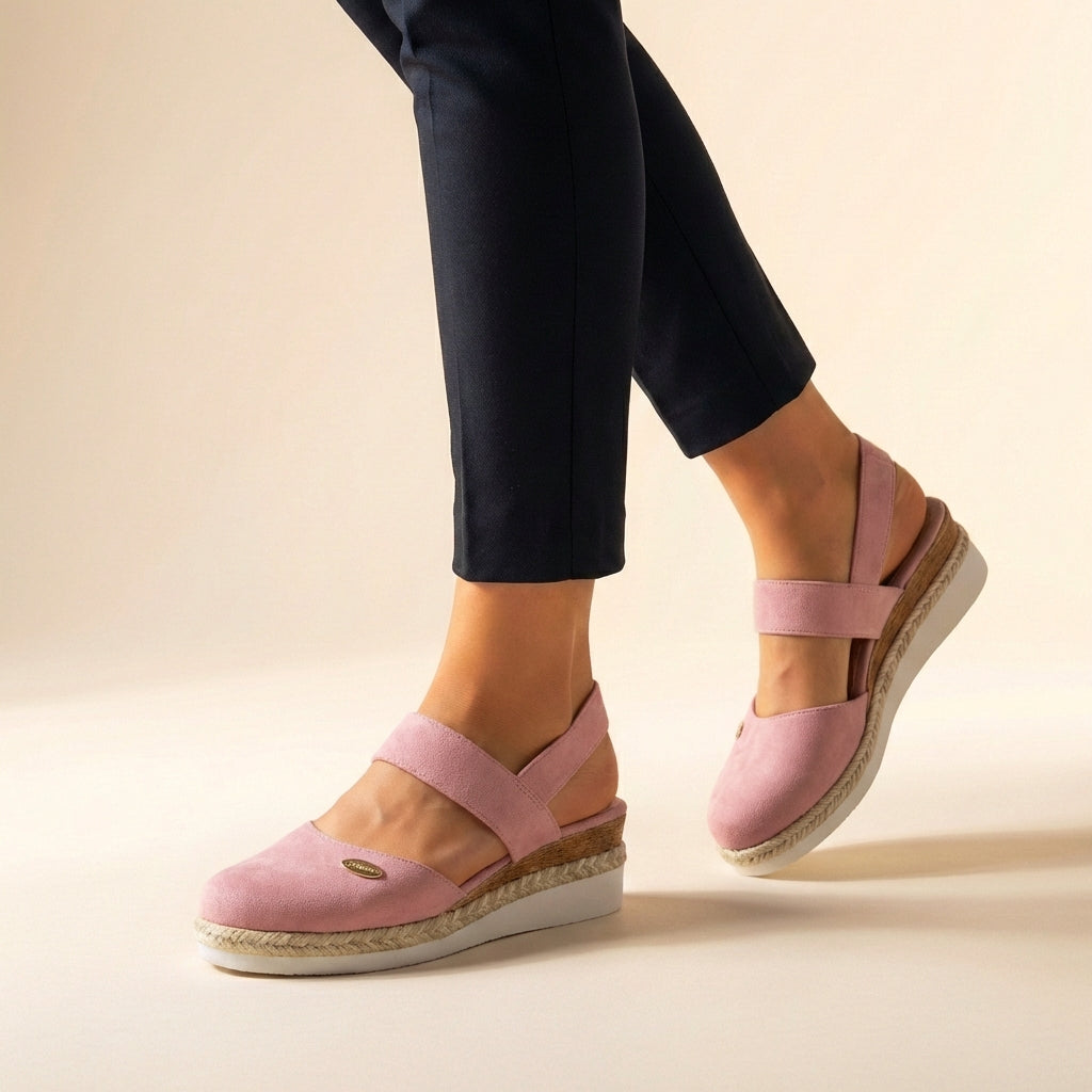 Women's Suede Espadrille Wedge Sandals