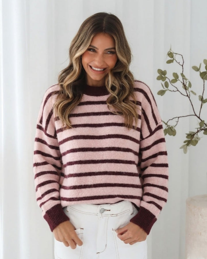 Striped Crew Neck Knit Jumper