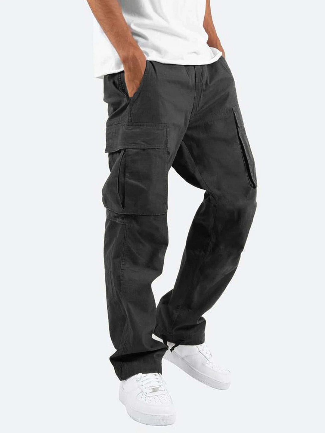 Men's Cargo Trousers with Utility Pockets in Relaxed Fit