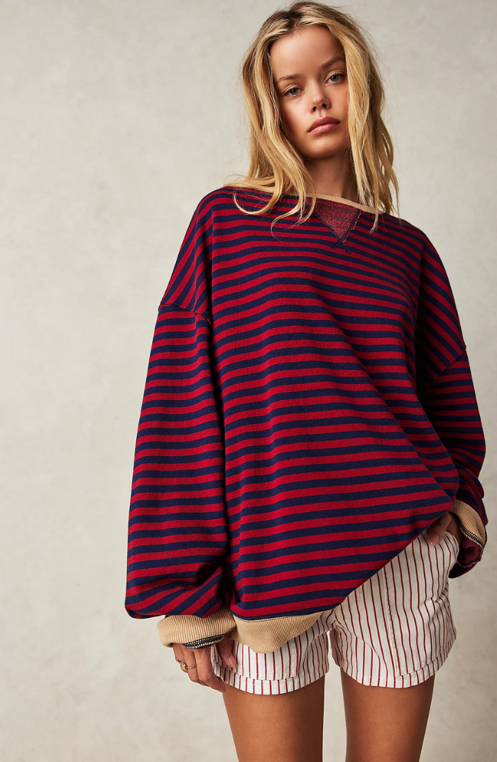 Brianna | Oversized Striped Sweatshirt for Women