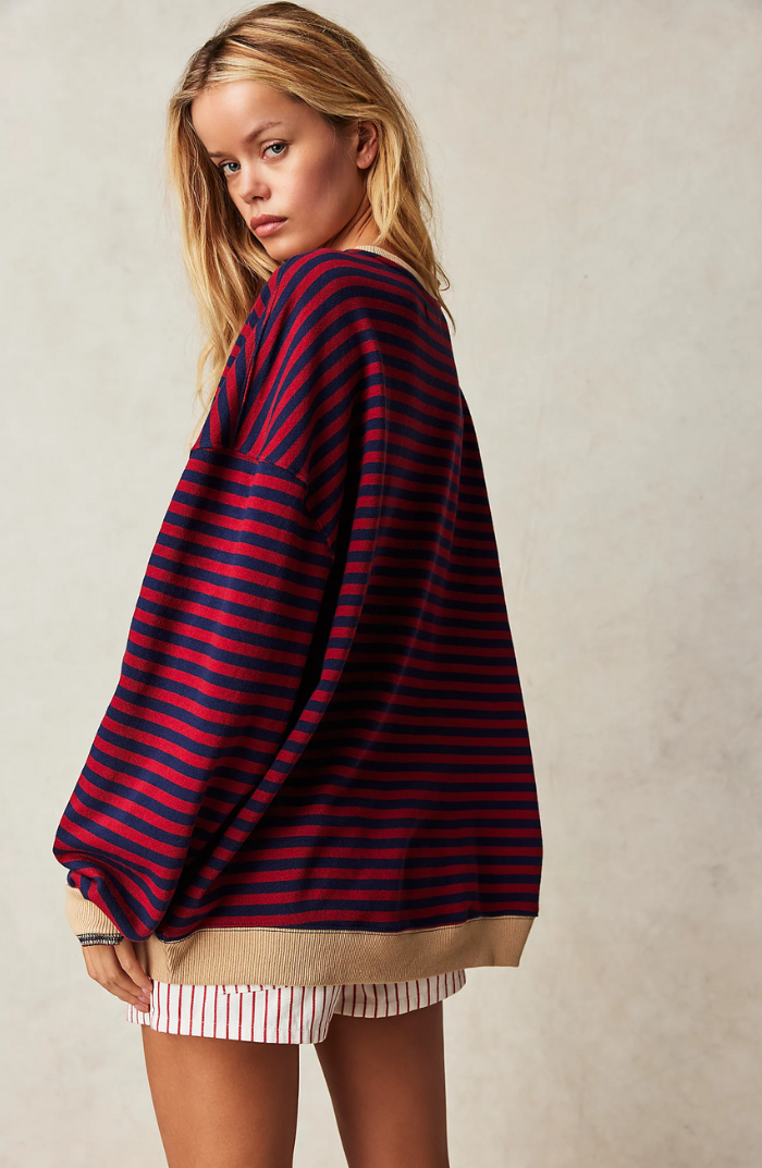 Brianna | Oversized Striped Sweatshirt for Women