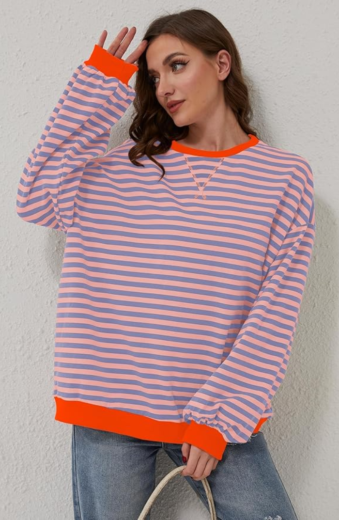 Brianna | Oversized Striped Sweatshirt for Women