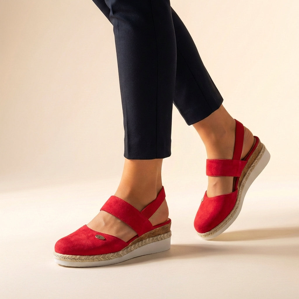 Women's Suede Espadrille Wedge Sandals