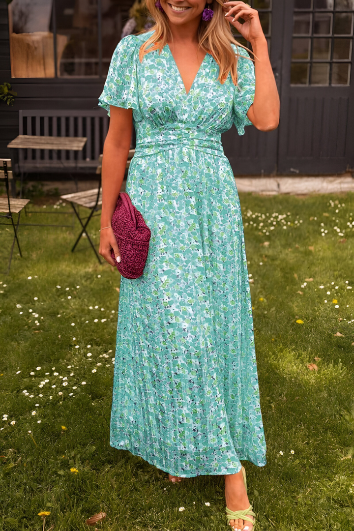 Leona | Floral Wrap V-Neck Maxi Dress