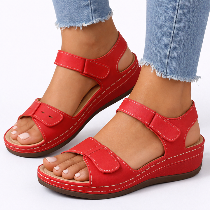 Women's Orthopedic Wedge Sandals with Ring Buckles