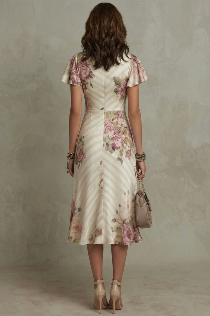 Matilda | Floral Ruched Wrap Midi Dress